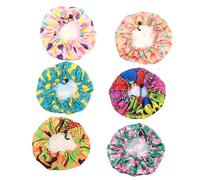 HAPINARY 6Pcs Adjustable Shower Hat for Lightweight Hair Bonnet with Double Design for Bathing and Travel Includes Patterns Heart