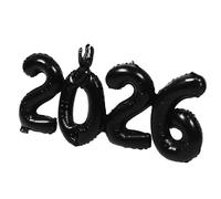 HAPINARY 6Pcs Black Foil Balloon Numbers 2026 with Crown Design, 33.8X15.3Inch Party Number Balloons for New Year Eve, Graduation, Bridal Shower and Holiday Decorations