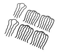 HAPINARY 6pcs Black U Shape Wave Hair Fork Comb for Women Metal Hair Styling Clip with Strong Hold and Gentle Design Versatile Hairpin for Party and Travel