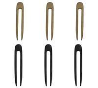 HAPINARY 6pcs Chinese Hair Fork : French Twist Hair Pins for Buns, Updos - Chignon 2 Prong Sticks - U Shaped Fork Bobby Pinsfor Bun Accessories