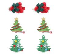 HAPINARY 6pcs Christmas Tree Hair Clips Hair Accessories Cloth Material Adorable Design for Night Time Activity and Dances This Season