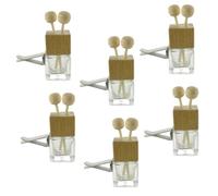 HAPINARY 6pcs Glass Aroma Diffuser Bottles for Car Vent Essential Oil Container with Seal Elegant Refillable Perfume Vials for Fresh Scent and Interior Decoration