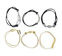 HAPINARY 6pcs Hair Tie Bracelets for Women Dual Function Elastic Hair Bands Wrist Accessories Stylish Gold Silver for Daily Wear and Fashion Outfits