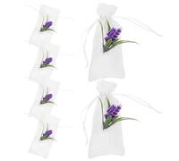 HAPINARY 6Pcs Lavender Sachet Bags Cotton Linen Pouch with Dried Flowers 7X15Cm Breathable Wardrobe Sachet for Home Storage and Travel Fragrance