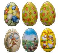 HAPINARY 6pcs Metal Easter Egg Candy Boxes Set, Easter Party Favor Treat Holders Cookie Container, Portable Cartoon Snack Storage for Holiday and Celebration