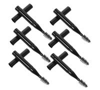 HAPINARY 6pcs Mini Eyebrow Brush Cap Portable Travel Eyelash Applicator Short Handle Brow and Lash Brush for Makeup
