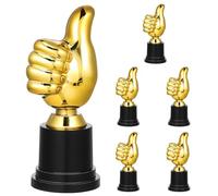 HAPINARY 6pcs Mini Thumb Award Trophies 13Cm Plastic Winner Trophy Cups for Sports Competitions Party Decor and Prize Recognition