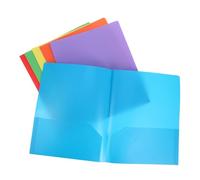 HAPINARY 6pcs Plastic Pocket Folders with Dual Prongs and Insert Pockets File Folders for Office Document Organization and Filing Cabinet Storage