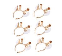 HAPINARY 6pcs Plush Animal Ears Headbands for Boys and Girls Giraffe Hair Hoops Cute Party Accessories for Girls Soft and Comfortable Headdress for Dress-up and Birthday Celebrations