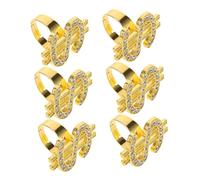 HAPINARY 6pcs Punk Statement Rings for Men Women Sparkling Adorned Costume Props for Masquerade Disco and Hip Hop Parties Unique Design for Bold Impressions