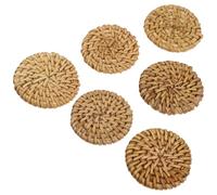 HAPINARY 6Pcs Rattan Woven Round Pendants Charms Bohemian Style Decorative Earring Adornments 3.5CM DIY Jewelry Making Accessories Set