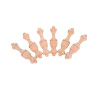 HAPINARY 6Pcs Solid Wood Gourd-Shaped Decorative Spindles Unpainted Miniature Stair Railing Balusters for DIY Home Cabinets Wooden Bridge Crafts