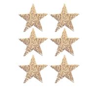HAPINARY 6pcs Star Iron on Patches - Five-Pointed Star Sequin Patches - DIY Glitter Applique for Wedding Dress Jacket Hat Backpack Festival Decor Golden