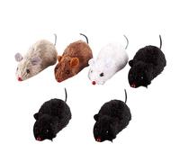 HAPINARY 8pcs Adorable Cat Clockwork Toy Wind-up Mouse Plush Toy No Battery Required Cat Attention Random Color