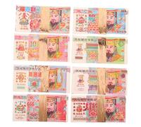 HAPINARY 8PCS Artisan Double Sided Ancestor Money with High Definition Printing Authentic Chinese Feng Shui Banknotes for Funeral Worship Easy to Burn Sacrificial Papercraft Symbolizing