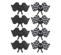 HAPINARY 8pcs Black and White Flag Pins, Classic Retro Checkered Racing Flag Brooches with Precision Embossed Contours, Sturdy Alloy Metal Accessories for Everyday Look and Special