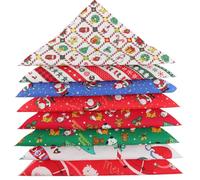 HAPINARY 8pcs Cotton Print Fabric Bundle Material Holiday Christmas Fat Quarters Fabric Patch Decorate Color Decorative Plaid Squares Sew Christmas Squares Quilt Xmas DIY Red