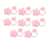 HAPINARY 8pcs Cute Silicone Caps for Reusable Adorable Dust Drinking Lids for Parties Showers and Everyday Use Fun Shapes Like and Cherry Blossom