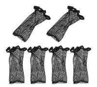 HAPINARY 8pcs Elastic Lace Wig Nets Hair Caps Black Two-way Stretchable Hairnets for Women Wig Making and Ballet Hair Accessories