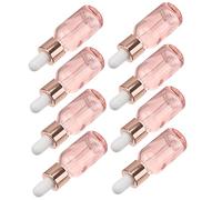 HAPINARY 8Pcs Rose Gold Essential Oil Dropper Bottles Half- Glass Portable Glass Bottles for Travel Leakproof Design for Aromatherapy and Perfume