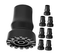 HAPINARY 8pcs Rubber Cane Tips for Canes Heavy Duty Walking Stick Replacement Foot Pads Non-Slip Rubber Ends for Seniors Crutches Indoor Outdoor Use Black