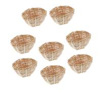 HAPINARY 8Pcs Woven Bamboo Bird Nests with Hooks Rustic Style Nesting Houses for Parrots and Pet Birds for Outdoor Use Durable and Natural Decor