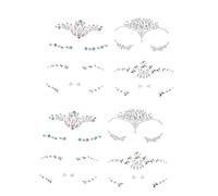 HAPINARY 8sheets Face Gems for Boys and Girls Rhinestones Makeup Facial Rhinestone Stickers Reusable Jewelry for Parties