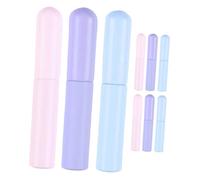 HAPINARY 9 Pcs Soft Silicone Lip Brush Set with Protective Caps for Lipstick Concealer Multi-functional Makeup Applicators Portable Round Head Design for Travel and Home Use