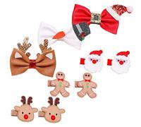 HAPINARY 9pcs Christmas Hair Clips for Girls Festive Hair Bow Barrettes Cute Reindeer and Snowman Design Holiday Accessories for Boys and Girls Parties and Photos