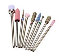 HAPINARY 9pcs Nail Drill Bits Set Metal Polishing Heads Lightweight Grinding Tools for Professional Nail Care Dead Skin Removal Manicure