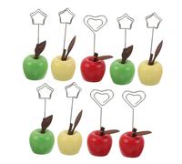 HAPINARY 9pcs Wooden Memo Clip Holder Fruit Shape Photo Stand Decorative Note Card Organizer for Office Home Wedding Desk with Wood Finish and Practical Clip Function