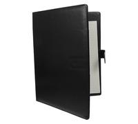 HAPINARY A4 Black Multifunction Clipboard Folder with Notepad - Pu Leather Portfolio Clipboard Organizer for Legal Size Documents, Writing Pad Holder for Office and School Use