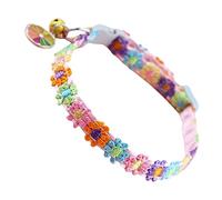HAPINARY Adjustable Cat Collar Dog Collar Colorful Lace Flower Decor for Outdoor Walks