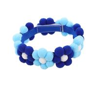 HAPINARY Adjustable Floral Pet Collar for Cats and Dogs Lightweight Comfortable Fit with Charming Faux Flower Decoration Interactive Design for Daily Wear and Special Occasions Stylish Blue