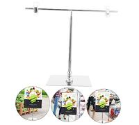 HAPINARY Adjustable T Shaped Poster Stand with Clip Stable Desktop Display Holder for Indoor Outdoor Store Flexible Metal Banner Display Easy to Use and Secure Tabletop Sign Holder