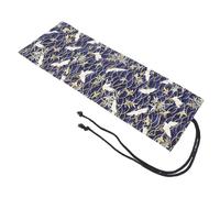 HAPINARY Aesthetic Canvas Pencil Roll Up Pouch Large Capacity Pen Holder for Easy Organization and Accessibility Portable Case for Artists and Students Winter Bamboo Crane Blue Slots