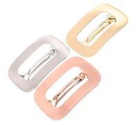 HAPINARY Alloy Hair Clips Hair Barrette Spring Holders Long Oval Geometric for Women 3pcs Gentle and Hold Firmly Simple Elegant Design