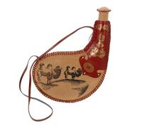 HAPINARY Ancient China Style Leather Wine Bag Portable Water Canteen for Outdoor Activities Sealing Lid for Leak Prevention Durable and Reusable Design for Camping Hiking and Picnics