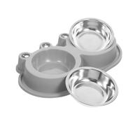 HAPINARY Ant Cat Bowl Double Pet Feeder Stainless Steel No Spill Outdoor Use for Cats Kittens Small Medium Pets