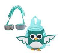 HAPINARY Anti-Lost Mini Backpack with Safety Strap for Toddlers, 1.5m Leash Baby Walking Harness in Owl Mint Green, Child Safety Walking Harness for Travel and School