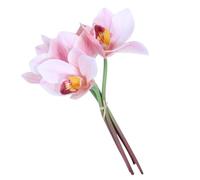 HAPINARY Artificial Cymbidium Flower Bundle 4 Pack Cloth Plastic Pink