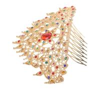 HAPINARY Authentic Thai Ethnic Crown Comb Rhinestone Bridal Tiara Hair Accessories for Women Wedding Princess Headpiece Lightweight Golden Traditional Hairpin for Cultural Celebrations and