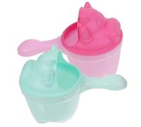 HAPINARY Baby Bath Shampoo Rinse Cup Waterfall Rinser 2pcs Cartoon Design Light Green Pink Grip Handle for Washing Portable Travel Use Protects Face Eyes