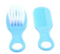 HAPINARY Baby Brush and Comb Newborn Infant Massage Hairbrush and Comb Kit Blue Pp TPE Material Gentle Scalp Care Not Easy to Scratch Baby's Head for Daily Grooming