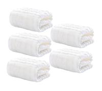 HAPINARY Baby Care Kit: 5pcs Muslin Washcloths Multi-use Face Burp Drool and Hand Towels White