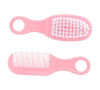 HAPINARY Baby Hair Comb Set for Newborns and Infants, Soft Plastic Material, Promotes Blood Circulation, Not Easy to Scratch Baby's Head, Grooming and Healthcare Kit in Pink