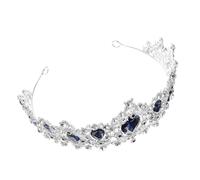 HAPINARY Baroque Bride Crown Blue Rhinestone Tiara for Wedding and Prom Party Hair Accessories for Women Adults