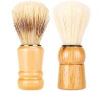 HAPINARY Beard Brush Set of 2 Shaving Brush for Men Real Wood Handle Pig Hair for Salons or Home Use
