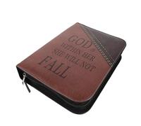HAPINARY Bible Protective Carrying Case Zippered Bible Covers with Pockets 10.55x7.56x2.24in Pu Leather Sleeve with Portable Handle and Inner Pockets for Traveling and Scripture Study