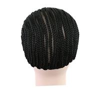 HAPINARY Black Braided Wig Cornrow Wig Cap Easy Sew Braiding Stretchy Comfortable